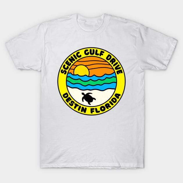 Scenic Gulf Drive Highway 98 Destin Beach Florida Palms Panhandle Emerald Coast T-Shirt by TravelTime